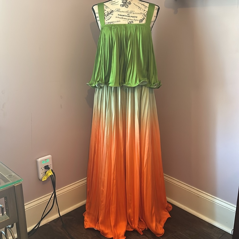 Alden Adair Green and Orange Maxi Dress - Picture 4 of 9